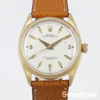 ロレックス オイスターパーペチュアル Ref.6567 18KYG エクスプローラーダイヤル 1955年製 w-31059