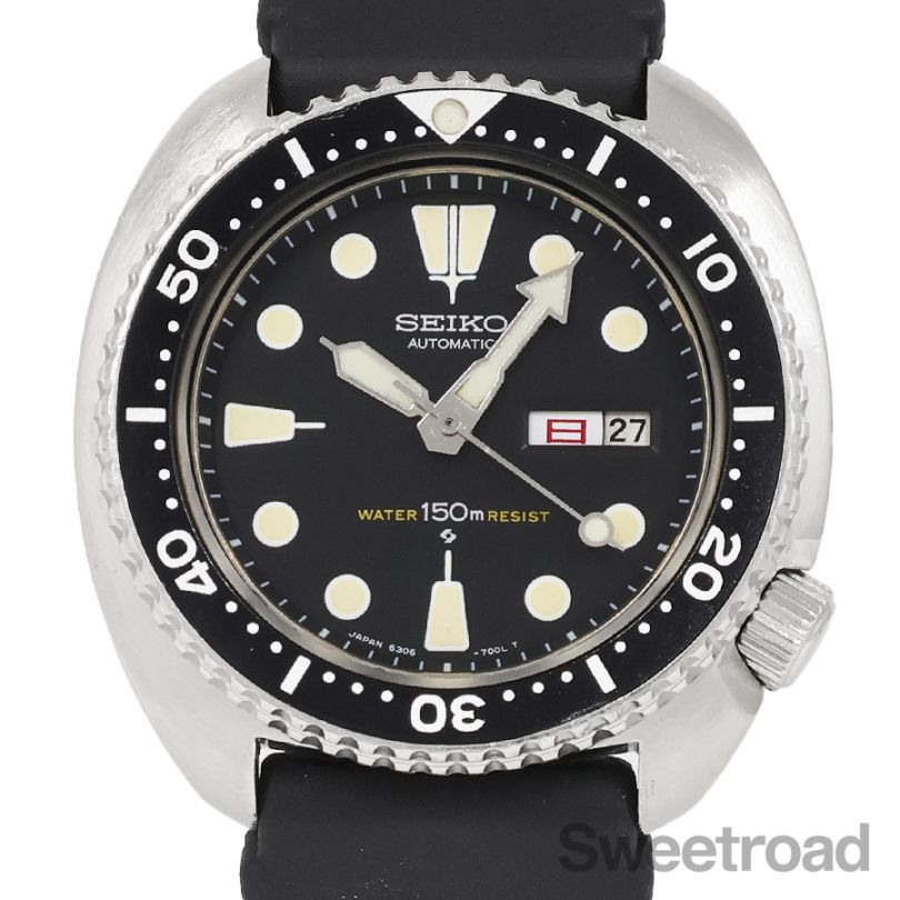 美品 稼動品 SEIKO セイコーダイバー 希少 メンズ腕時計 黒文字盤 2025年最新】Yahoo!オークション -セイコー 黒文字盤の中古品