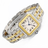 カルティエ パンテール スクエア 2ロウ MMサイズ Ref.1100 1980年代|時計在庫