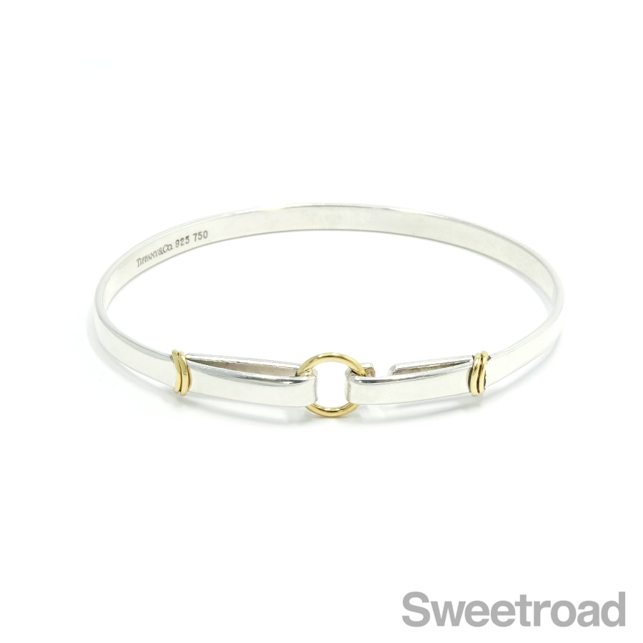 ティファニー TIFFANY ダブルフックアンドアイ バングル 14K コンビ