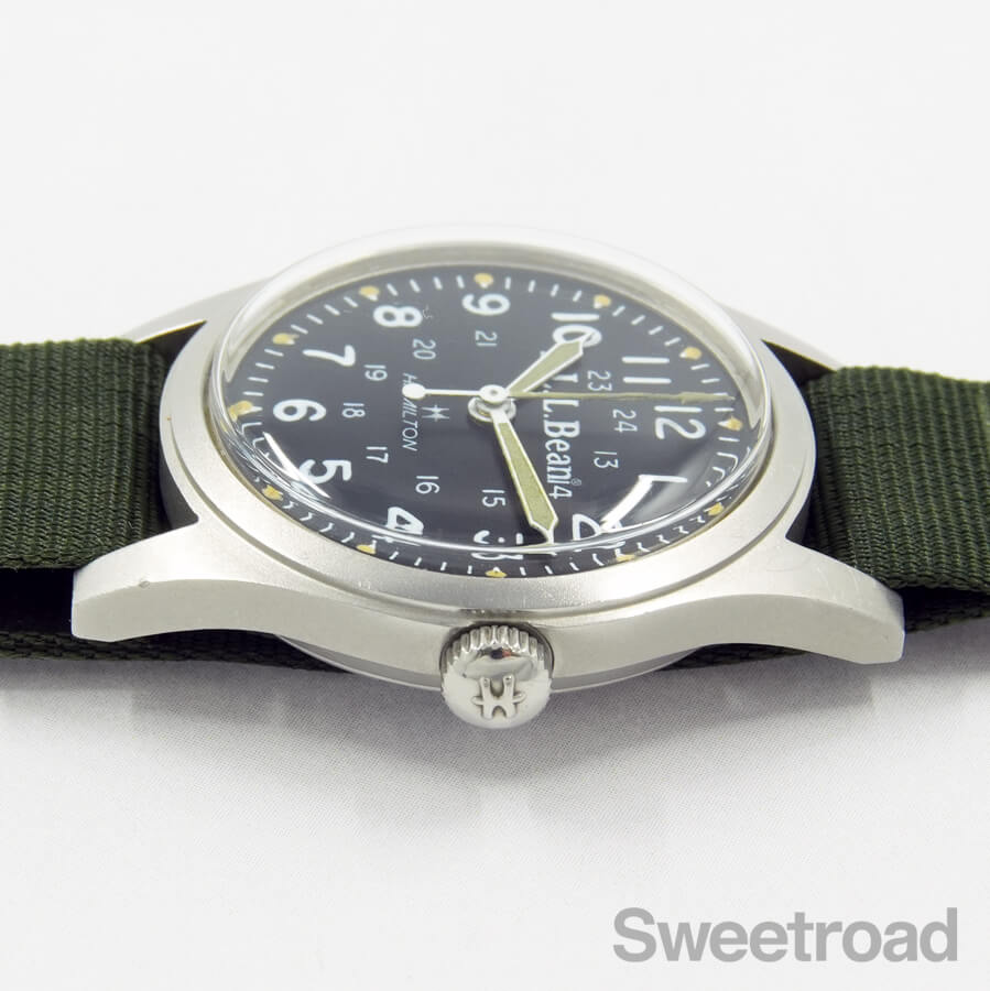 L.L Bean ✖️ハミルトン　ヴィンテージ時計　カーキベルト稼働 870980 L.L Bean ✖️ハミルトン ヴィンテージ時計 カーキベルト稼働 870980