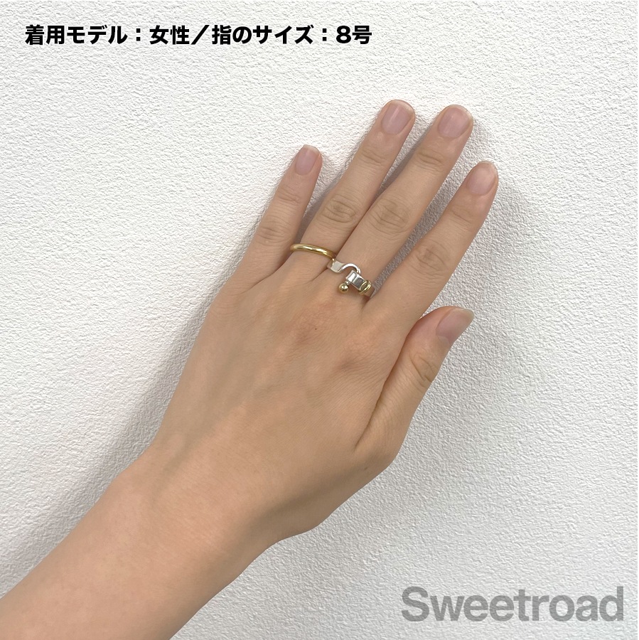 ティファニー フックアンドアイ フラットワイヤーリング 9号