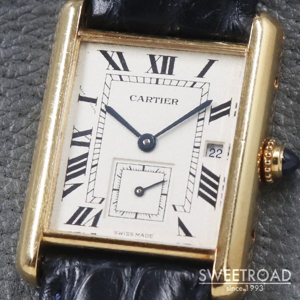 カルティエ タンク・ルイ・カルティエ LM デイト 18KYG Ref