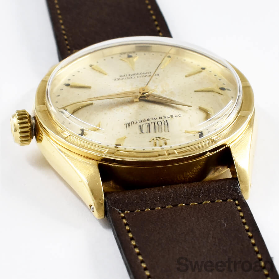 お客ページ ロレックス オイスターパーペチュアル 18KYG エッフェル Ref.6569 1955