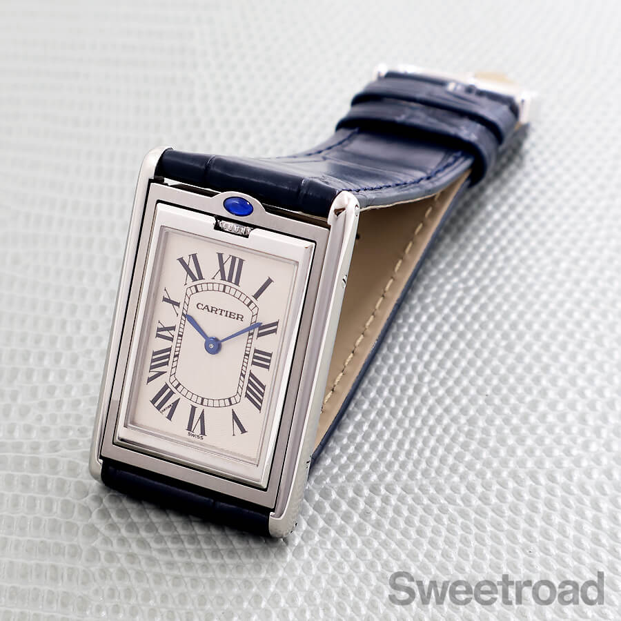 CARTIER タンク バスキュラント アナログ レザー 時計 2163-2