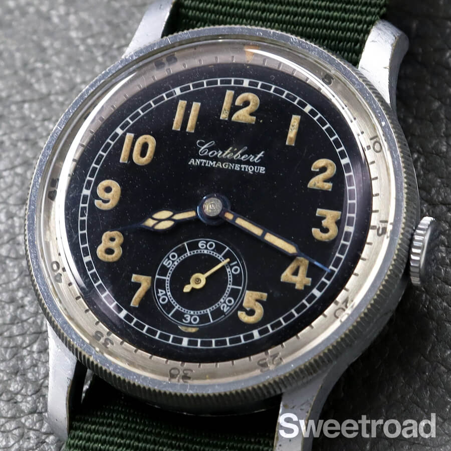 コルテベール ブラックミラーダイヤル Cal.583 1940年代 w-29180