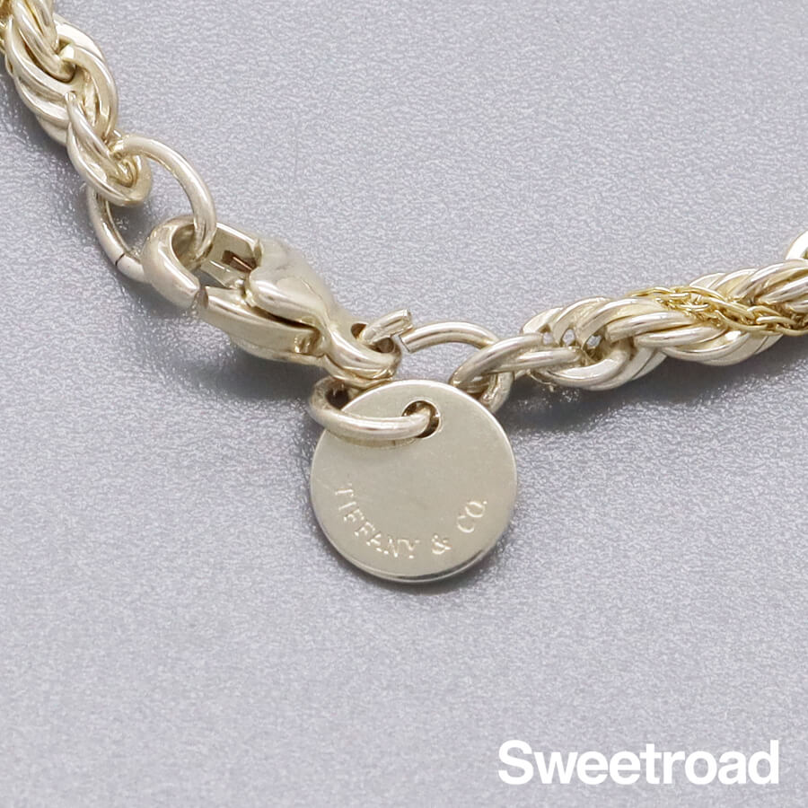 ティファニー ツイストチェーンネックレス 18KYG・925シルバー w-30803