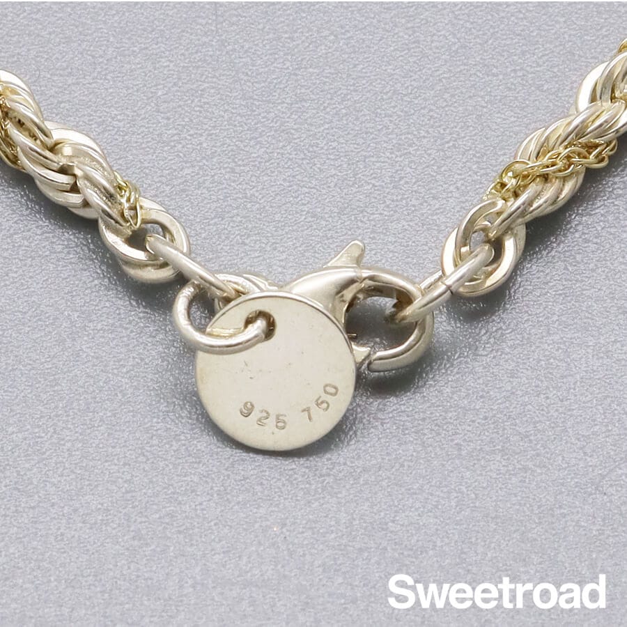 ティファニー ツイストチェーンネックレス 18KYG・925シルバー w-30803