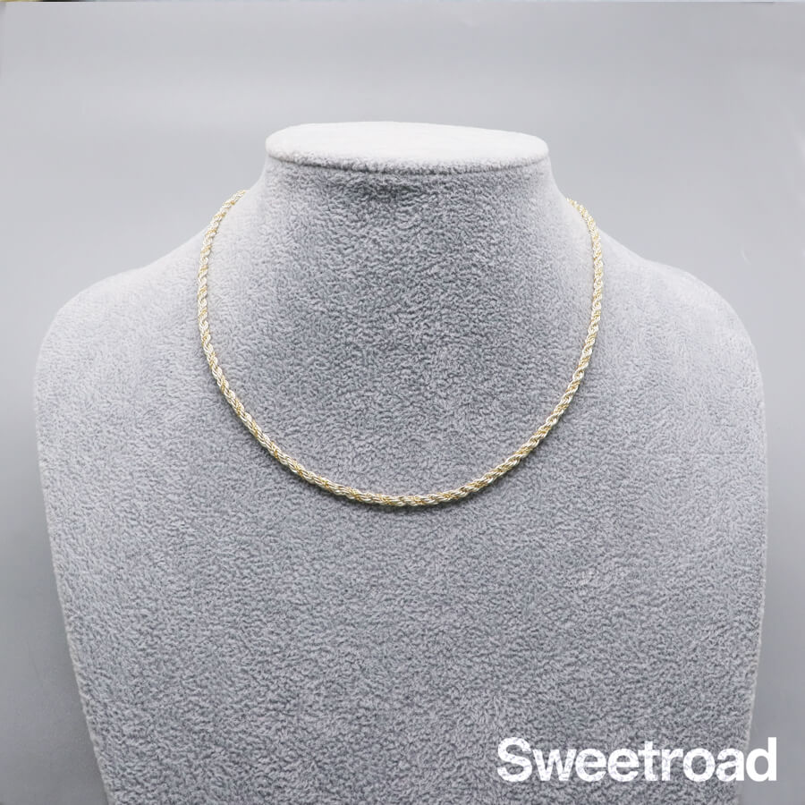 ティファニー ツイストチェーンネックレス 18KYG・925シルバー w-30803