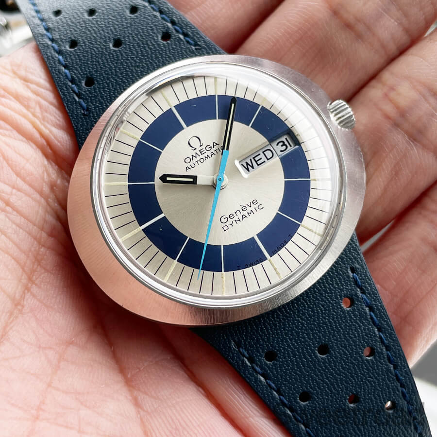 オメガ ジュネーブ ダイナミック レディース 手巻き ヴィンテージ 腕時計 OMEGA】1971年製 ジュネーブ ダイナミック レディース ネイビー
