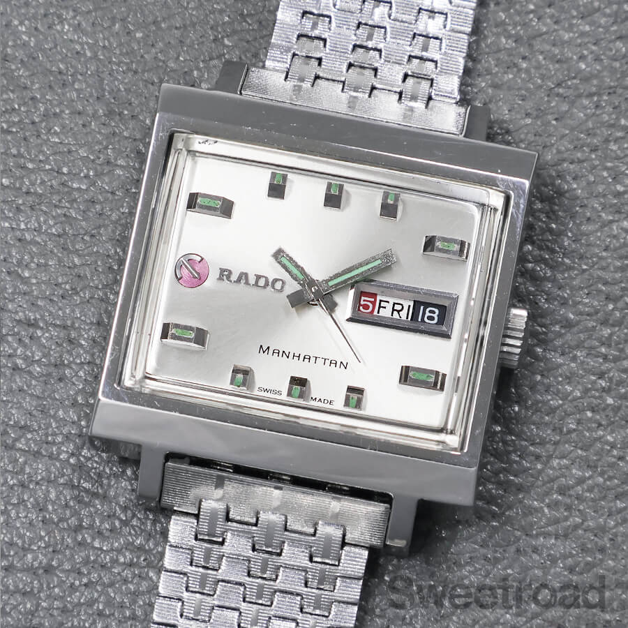 ラドー RADO マンハッタン シルバー文字盤 デイデイト 希少品