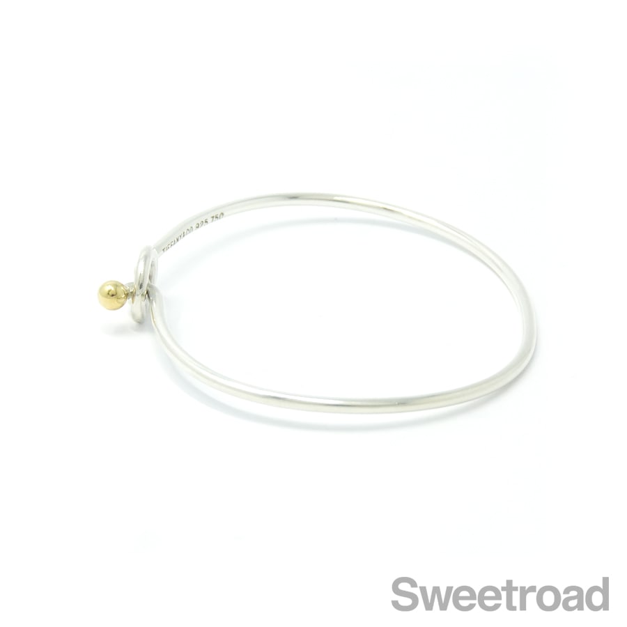 【Tiffany 】ティファニー　バングル　フック＆アイ　ラブノット Tiffany & Co. フック&アイ 750/925 ラブノット バングル