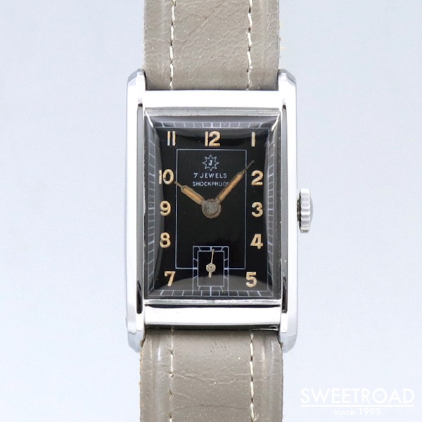 【希少】ユンハンス　手巻き　レクダンギュラー　1950年代　J98 ブラック 未使用品Junghans ユンハンス オリジナルブラックダイヤル