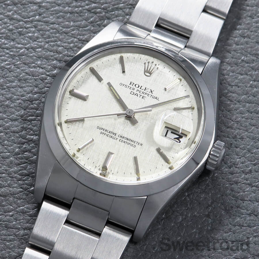 ロレックス オイスターパーペチュアルデイト Ref.1500 絹目文字盤 1975