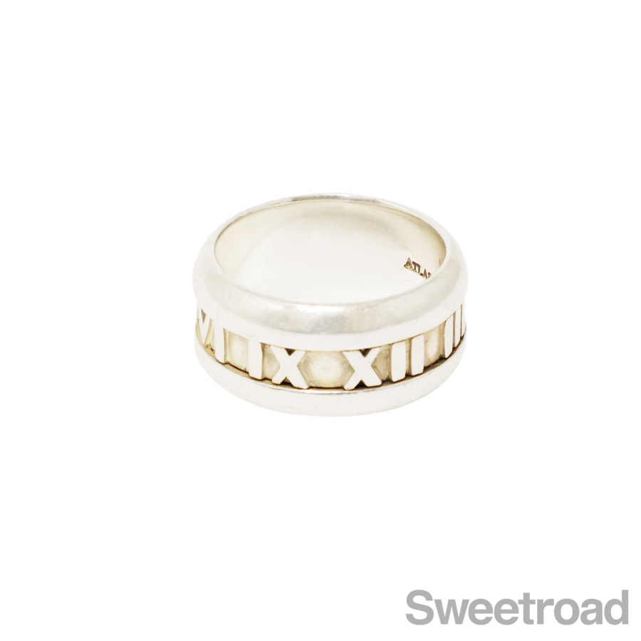 【美品】21.5号 Tiffany ティファニー アトラス ワイドリング 925 TIFFANY&Co. ティファニー リング アトラス ワイド K18 WG 750