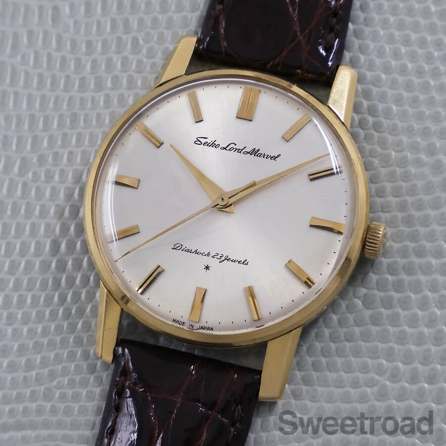 P*T様 【OH済み】セイコー ロードマーベル② 手巻時計 15027 SD ア セイコー ロードマーベル 15027 14金張り SD文字盤 23石 手巻 OH済