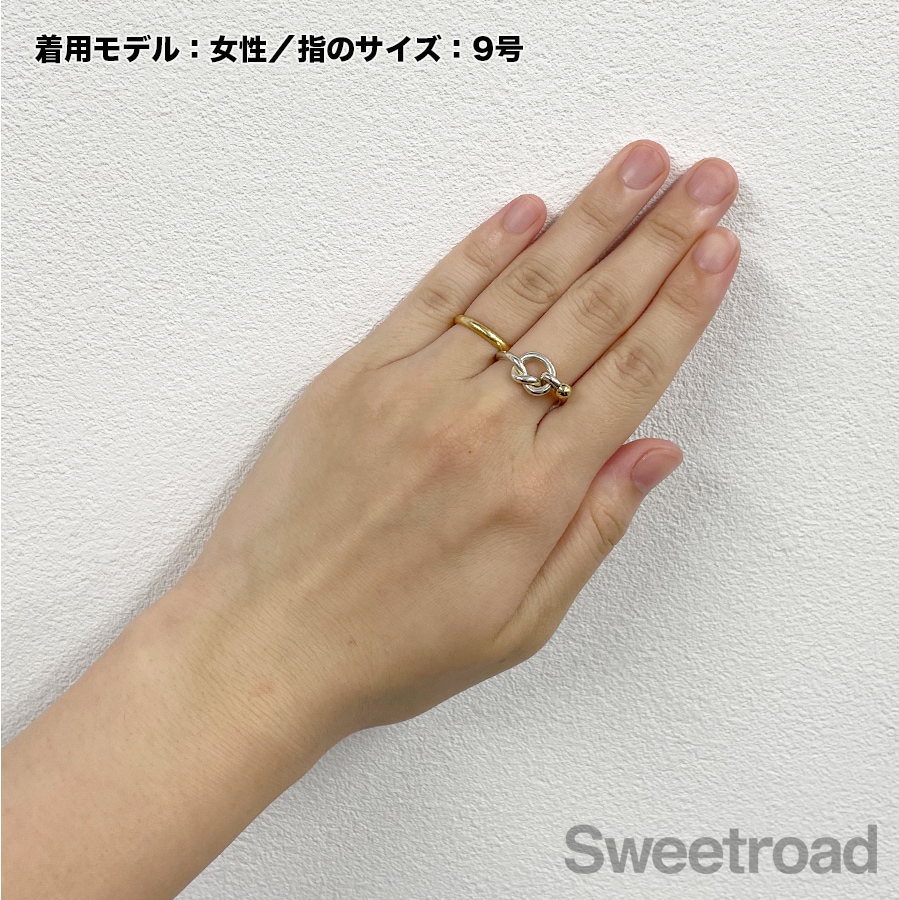 Tiffany ティファニーリング　フック&アイ　ラブノット ティファニー フック&アイ ラブノットリング 750 925 コンビ