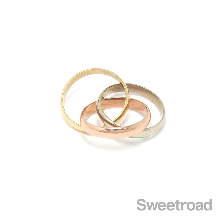 カルティエ トリニティリング 53サイズ 13号 18KYG 18KPG 18KWG