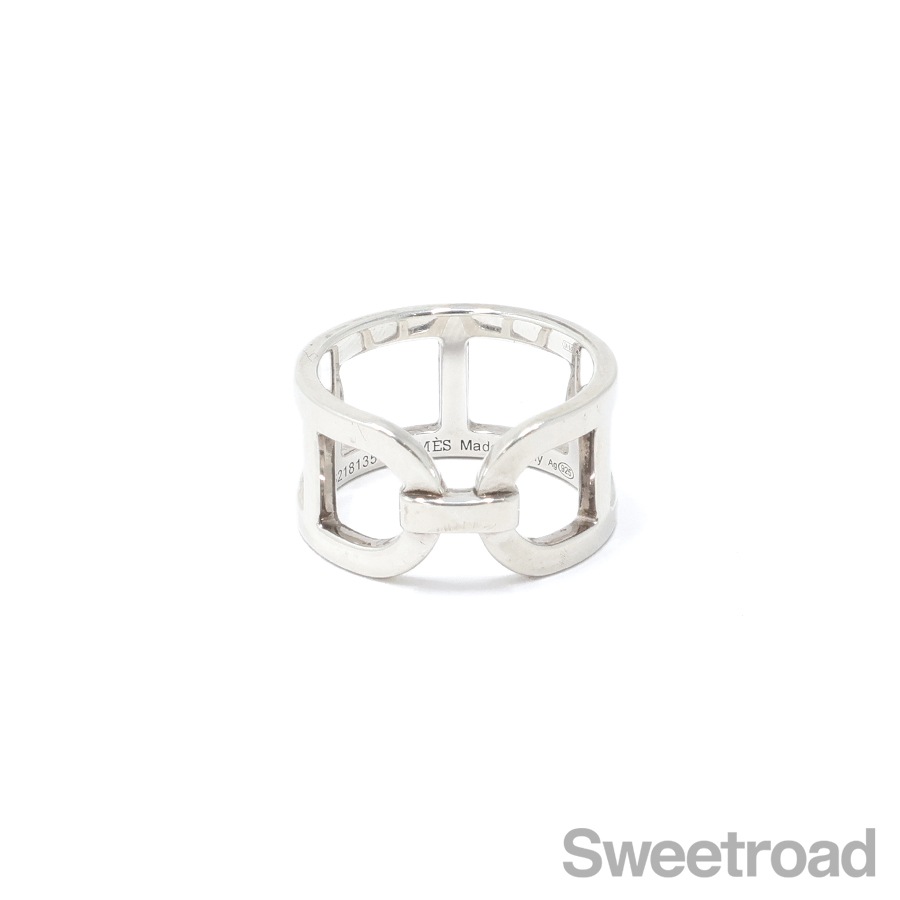 本物エルメス　エヴァー・シェーヌ・ダンクル　シルバー　リング　54(14) MM エルメス エヴァーシェーヌダンクルリング 54サイズ 14号 | スイート