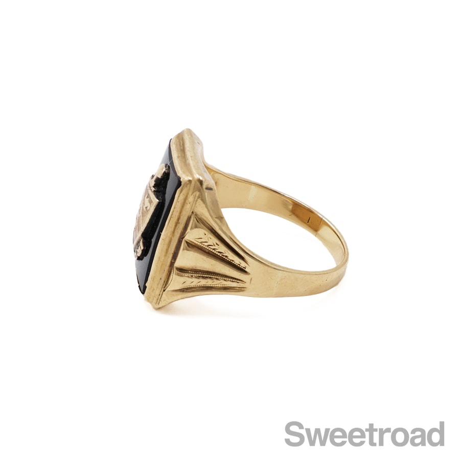 カレッジリング 10KYG 20.5号 スクエアオニキス | スイートロード