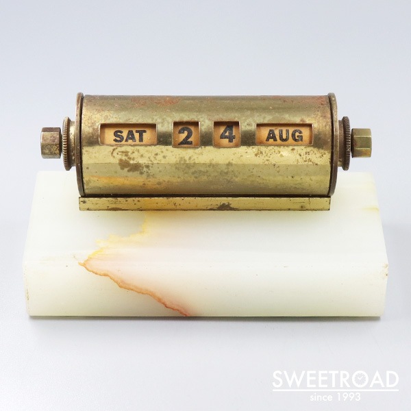 パークシャーマン ヴィンテージデスクカレンダー 天然石台座 1960年代