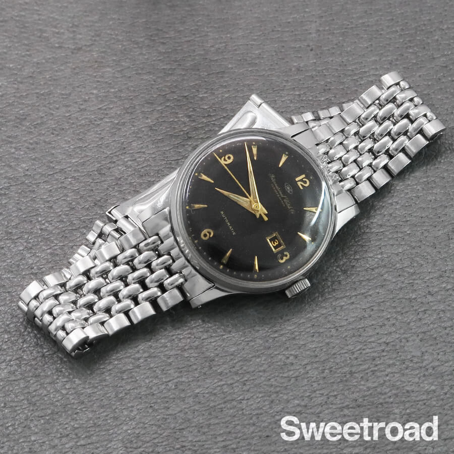 IWC ブラウンチェンジ 寄り目デイト Cal.8521 1955年製 w-30312gnz