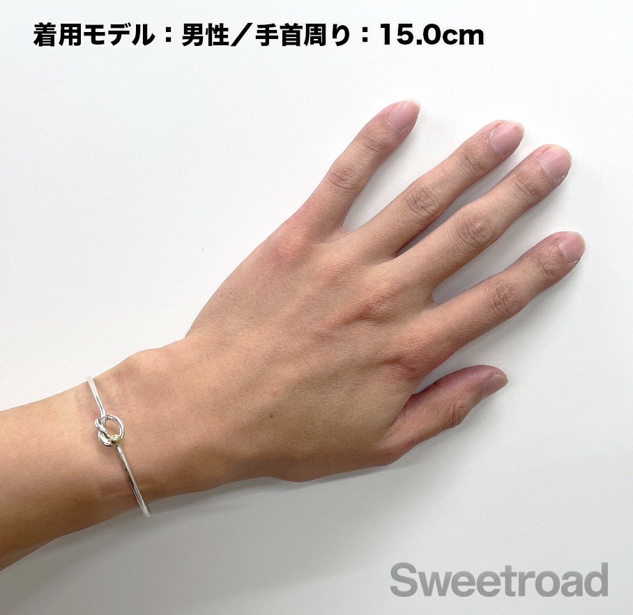 d164 美品　ティファニー　ラブノット　フック&アイ　バングル　750/925 d164 美品 ティファニー ラブノット フック&アイ バングル 750/925