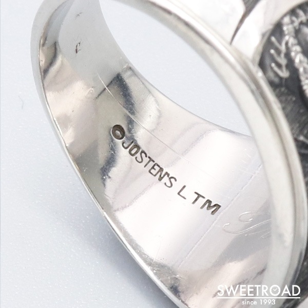 COLLEGE RING カレッジリング 23号 合金 スクエア型 ブルー