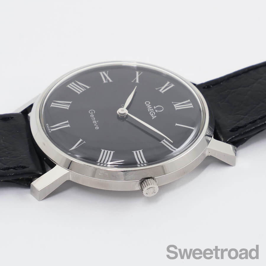 オメガ　ジュネーブ1973年製手巻 OMEGA】 1973年製 オメガ ジュネーブ ブラックラッカーダイヤル
