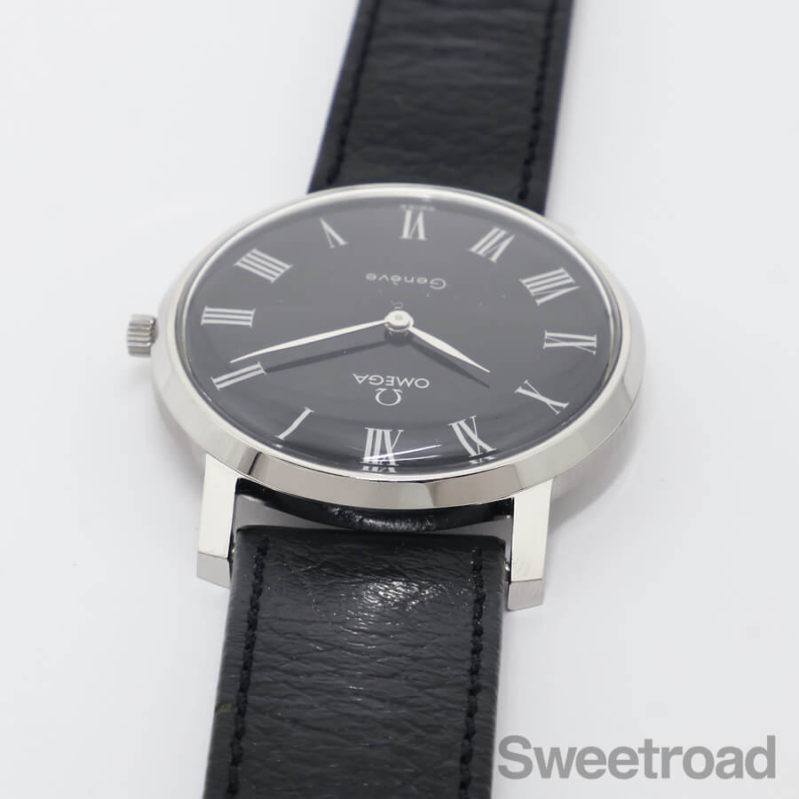 オメガ　ジュネーブ1973年製手巻 OMEGA】 1973年製 オメガ ジュネーブ ブラックラッカーダイヤル