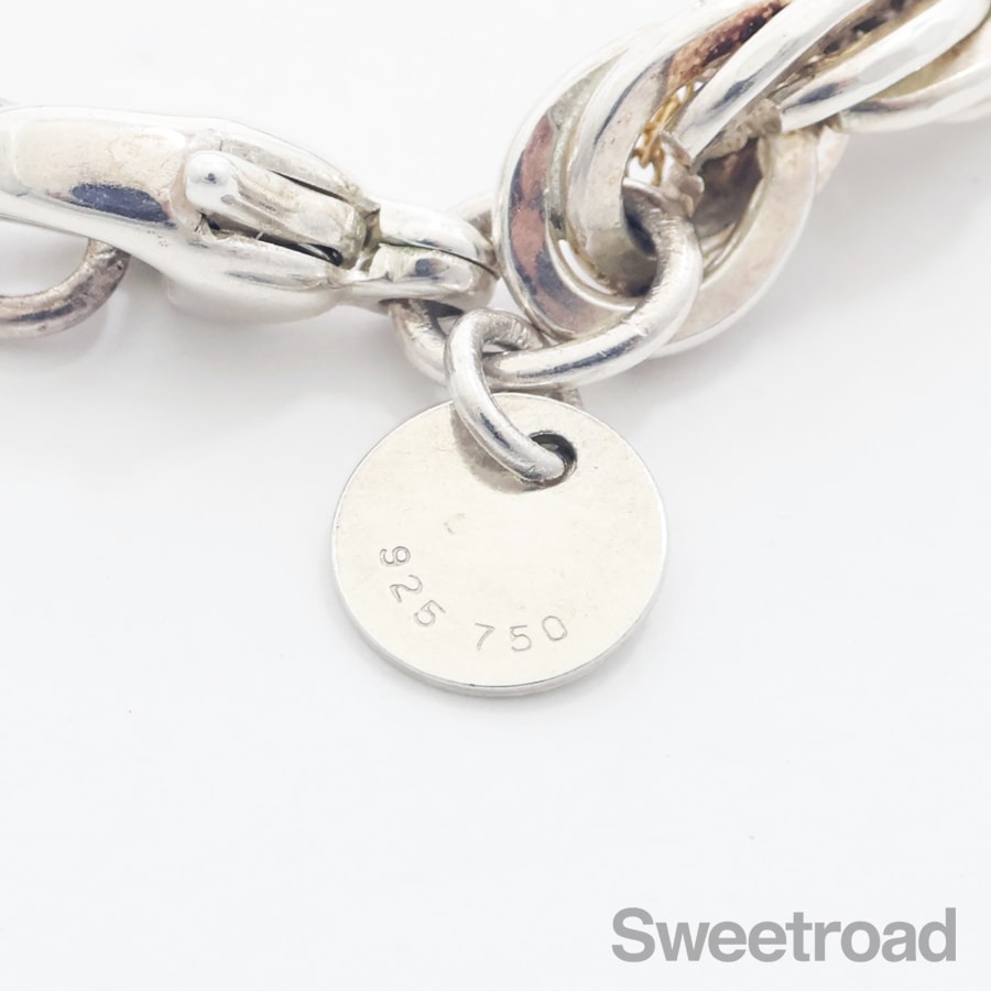 【極美品】ティファニー ブレスレット ツイスト チェーン コンビ 750 925 極美品】ティファニー ブレスレット ツイスト チェーン コンビ