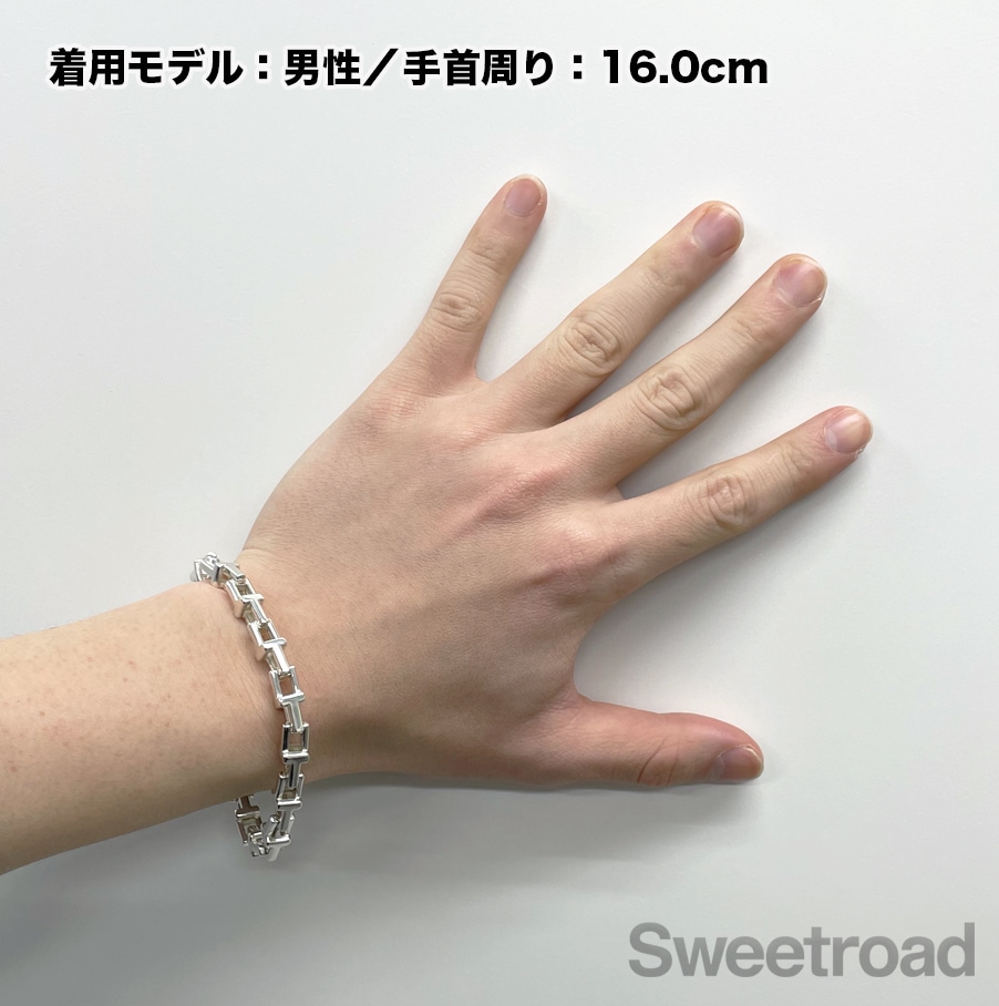 ティファニー　Tナロー　チェーン　ブレスレット　925 全長19.8cm ティファニー Tナローチェーンブレスレット ミディアム 925シルバー w