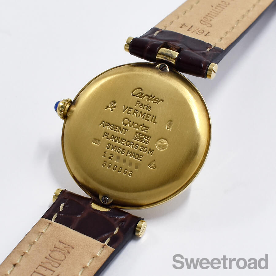 【美品】カルティエ マストヴァンドーム クォーツ【590003】 稼働品 メンズ カルティエ (CARTIER) マスト ヴァンドーム ゴールドプレート