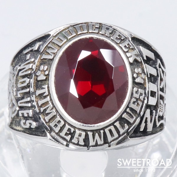 カレッジリング 18号 合金 ドーム型 WOODCREEK TIMBERWOLV 2011年製 w