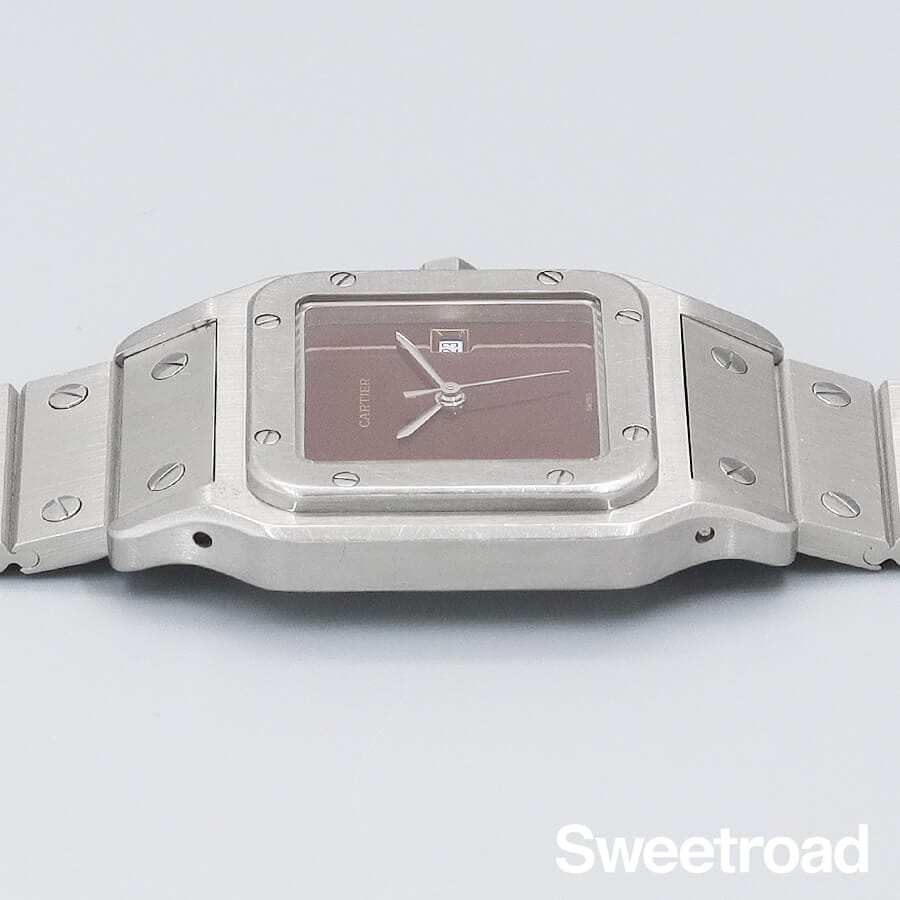 カルティエ純正SANTOS デュモレLM時計のベルト ボルドー、黒二本セット カルティエ純正SANTOS デュモレLM時計のベルト ボルドー、黒二本セット