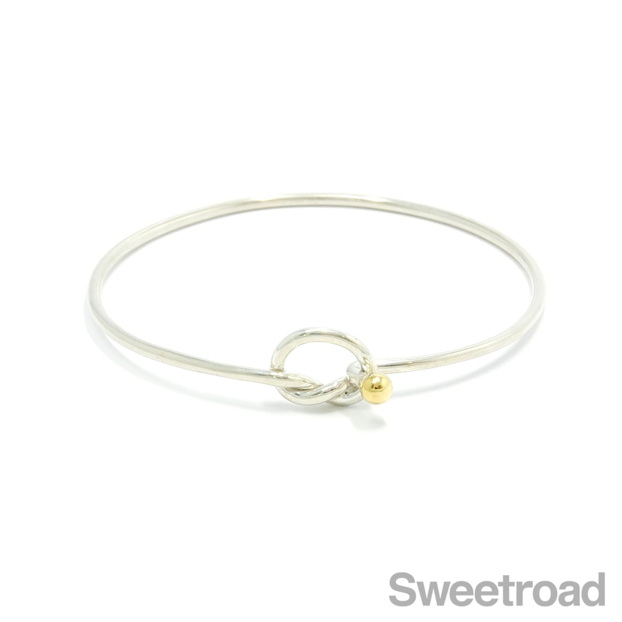 ✨美品✨ Tiffany & Co. 18K ラブノットフック&アイ バングル. ティファニーTIFFANYラブノットフック＆アイバングルコンビ18