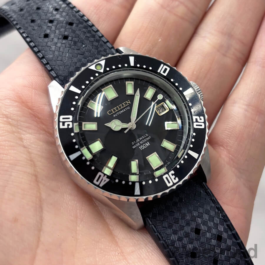 シチズン　チャレンジダイバ－４ー８２０７８９Ｙ　風防研磨、ＯＨ済み CITIZEN シチズン チャレンジダイバー 150mダイバー Ref.4