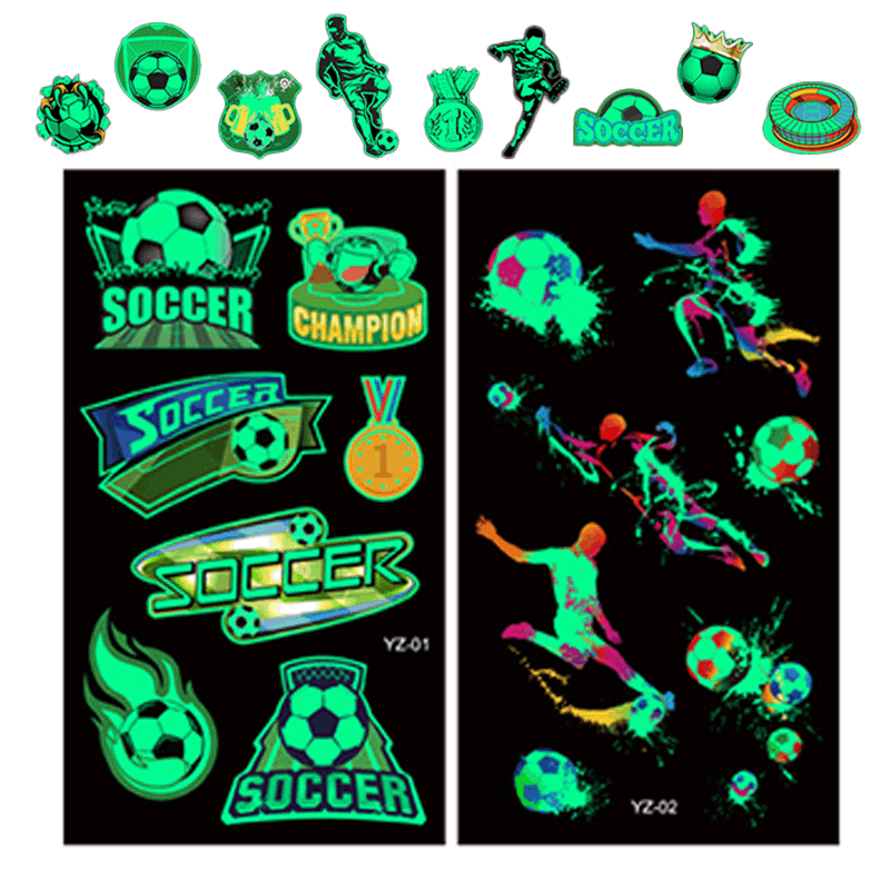 50種】蛍光 10枚セット サッカー ハロウィン クリスマス