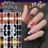 ハロウィン ネイルシール ネイル 14ピース 貼るだけ 全14種 シェル おばけ かぼちゃ 血 仮装|美容品・アクセサリー