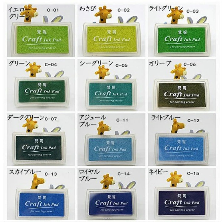 スタンプ台 40色　大容量　４０カラー【C41-C82番】　安全インク カラー コットン 布　木 紙用 インク スタンプ台 スタンプパッド　色豊富