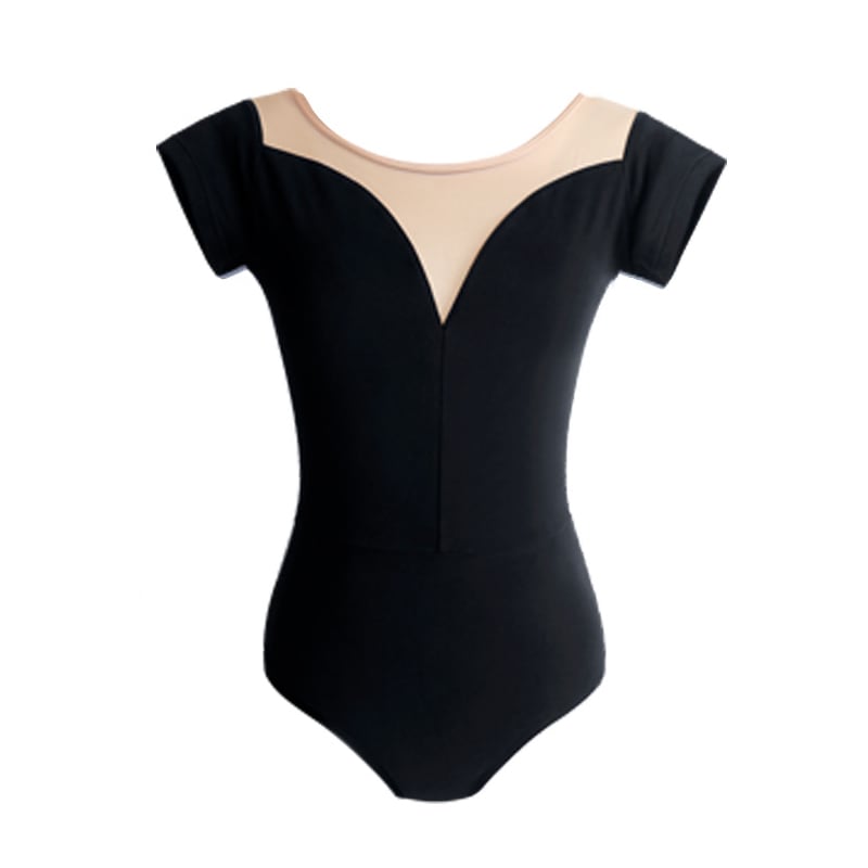 バレエブラウン Vネック レオタード S