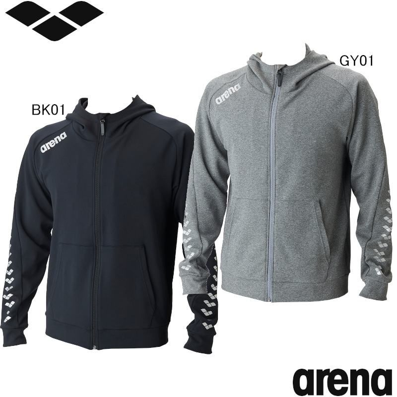 未使用 arena アリーナ スウェットセットアップ ブラック S /デサント アリーナ(ARENA) フルジップスウェットパーカー(男女兼用) AS6SSW31U