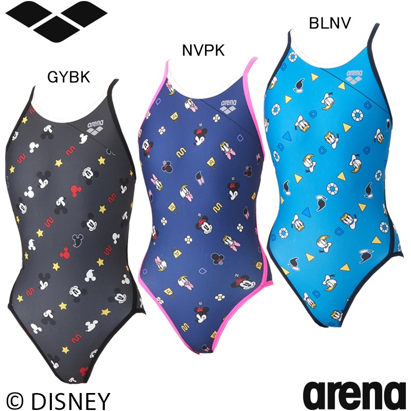 アリーナ(ARENA) 女児用 練習用水着 ディズニー(ミッキー・ドナルド