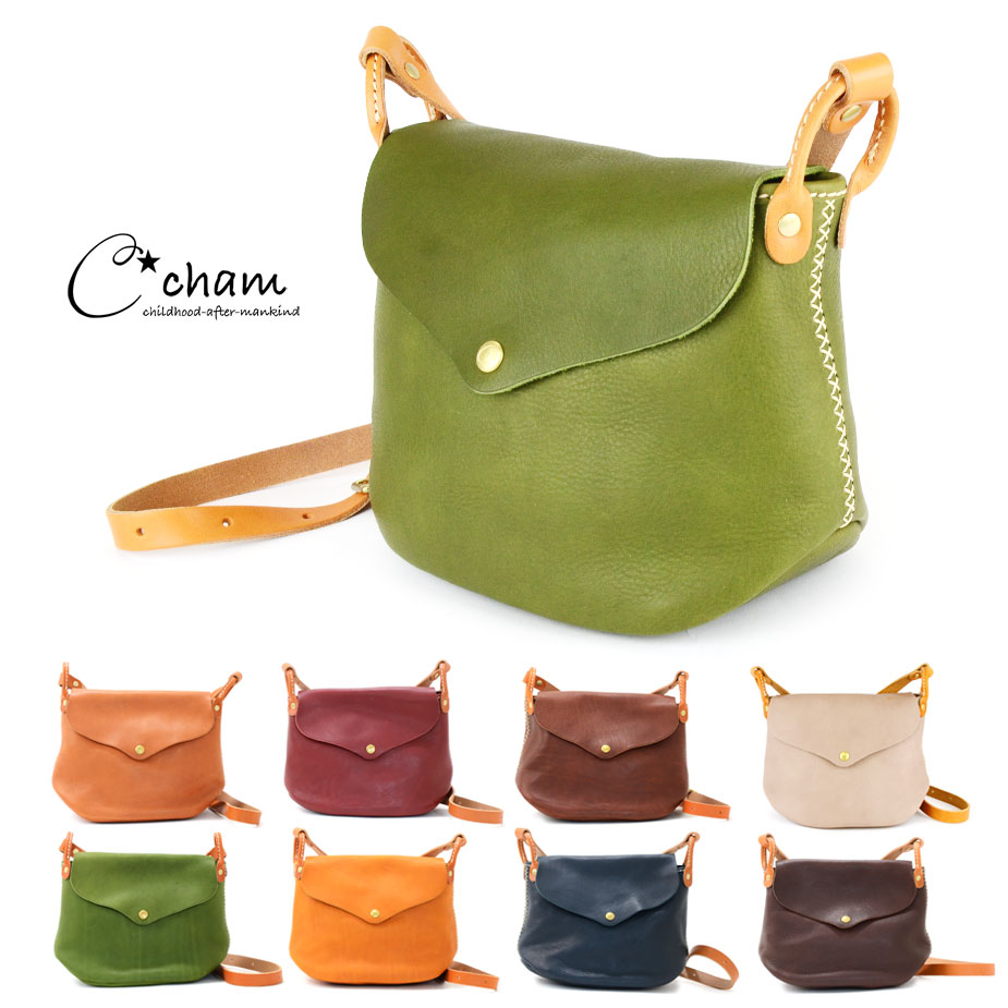 CHAM（チャム）:フラップショルダーバッグ 広マチ