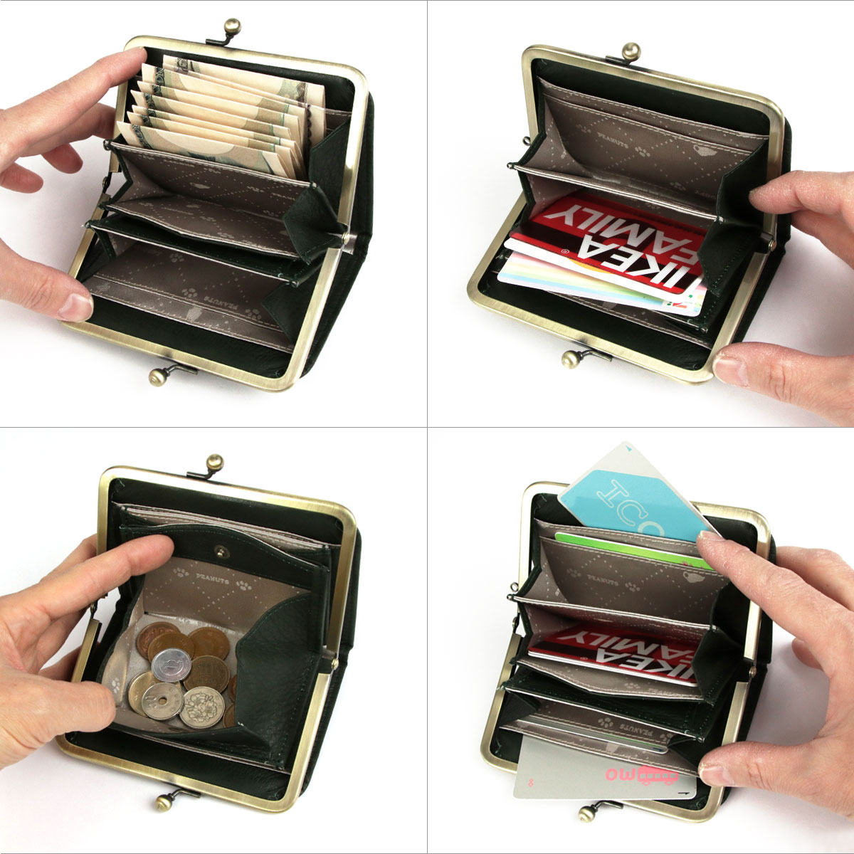 財布 カバンの通販 Syncs Mall シンクスモール Snoopy スヌーピー ミニ財布 極小財布 コンパクトウォレット スモールウォレット がま口 がまぐち カードホルダー カードケース ジャバラ じゃばら型 大容量 カードがたくさん入る Peanuts ピーナッツ Gentle Dog 本革