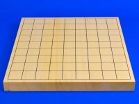 将棋セット　ヒバ1寸卓上将棋盤セット(プラ将棋駒王将)