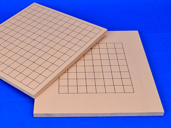 木製新桂9路13路囲碁セット※新桂13路9路盤・プラスチック碁石椿（白石