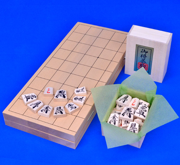 将棋セット 新桂7号折将棋盤セット(木製将棋駒優良押し駒) | 折