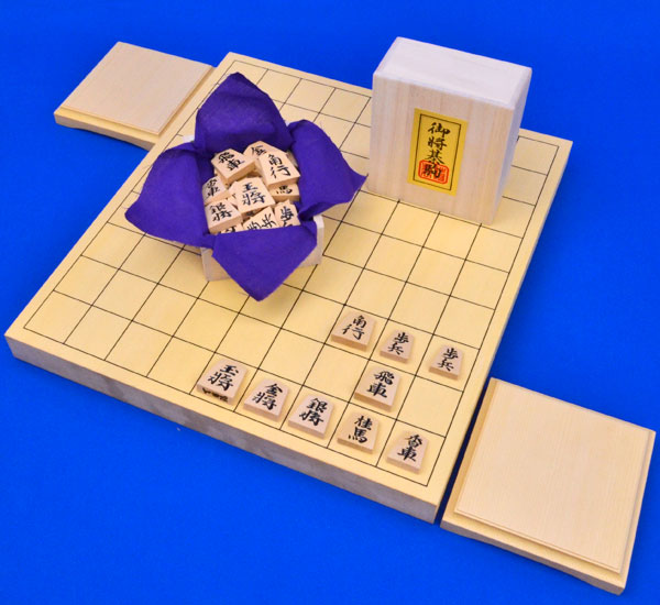 将棋セット ヒバ1寸卓上将棋盤セット(将棋駒黄楊錦旗彫駒) | 卓上将棋