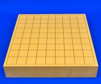 将棋セット　新かや2寸一枚板卓上将棋盤セット(木製将棋駒黄楊上彫駒)